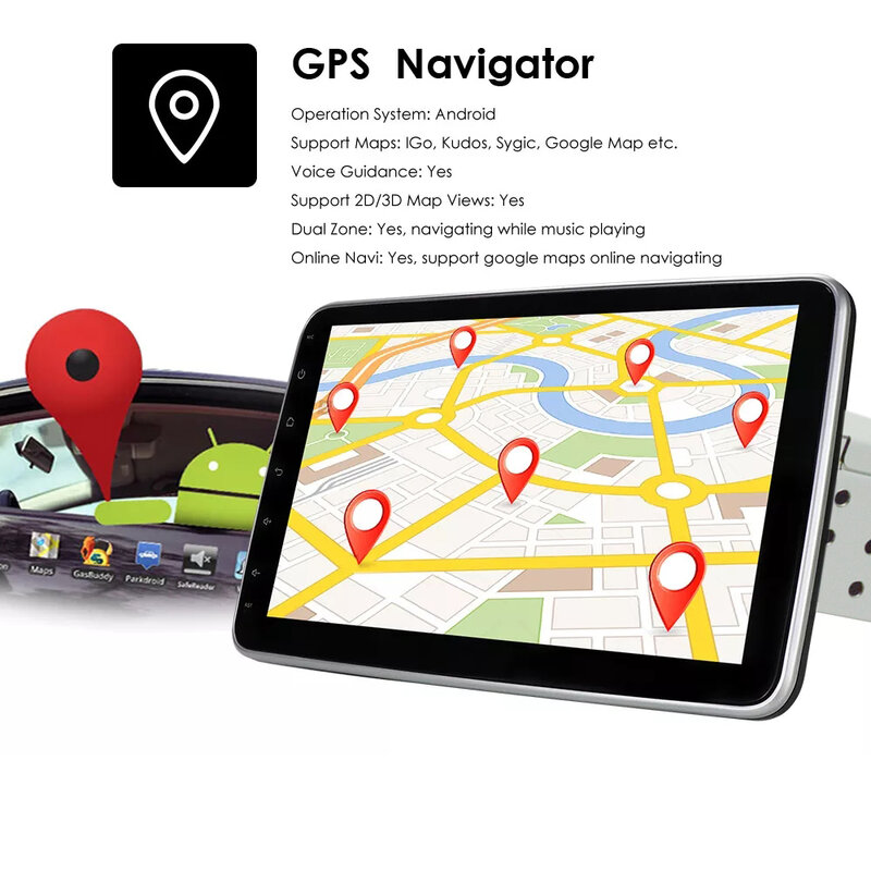 Универсальный Автомобильный мультимедийный плеер 8G 128G Android Carplay, 10 дюймов, Wi-Fi/3G4G для Volkswagen Nissan Hyundai Kia Toyota
