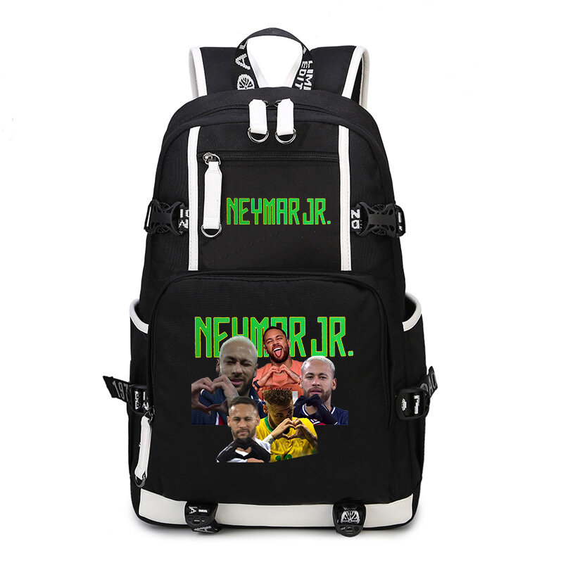 neymar avatar printed student schoolbag large capacity backpack usb outdoor travel bag suitable for teenagers