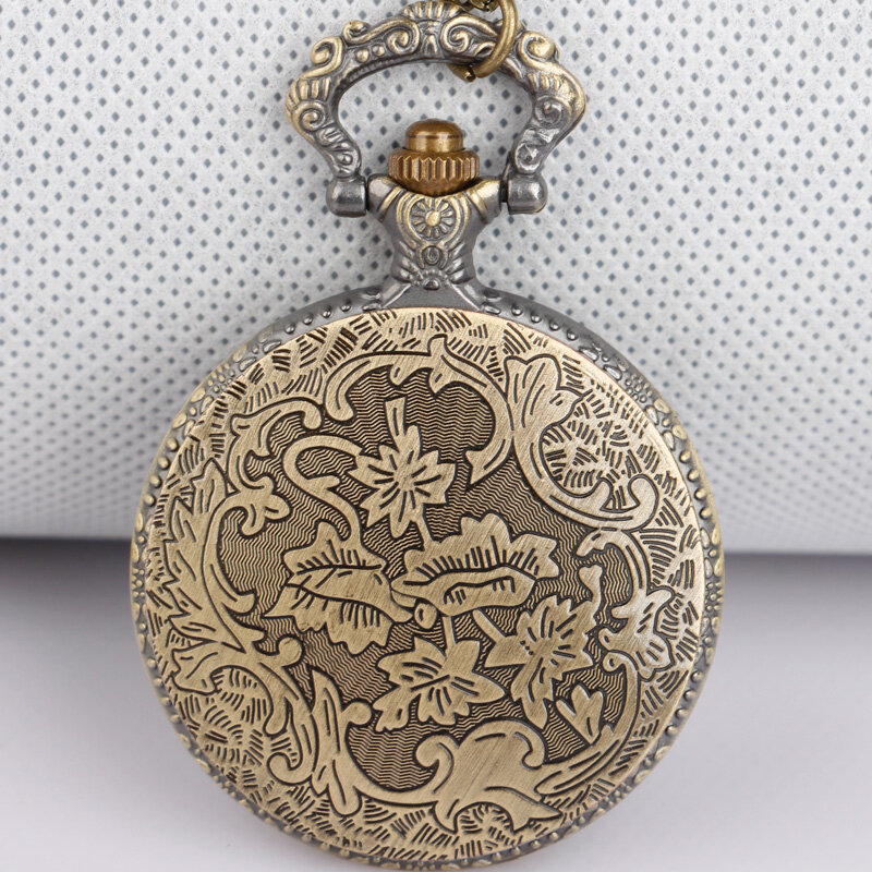 Śmieszna czaszka w kształcie czaszki moda brązowy zegarek kieszonkowy arabski cyfrowy naszyjnik kolekcja prezent dla mężczyzn i kobiet