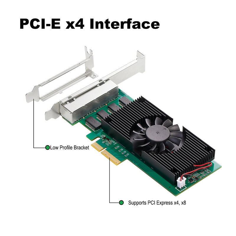 Intel I225 Chip 4 Cổng 2.5G RJ45 Mạng PCIe PCI Express 4 Cổng/100/1000M/2500Mbp Gigabit Ethernet Card Mạng Lan