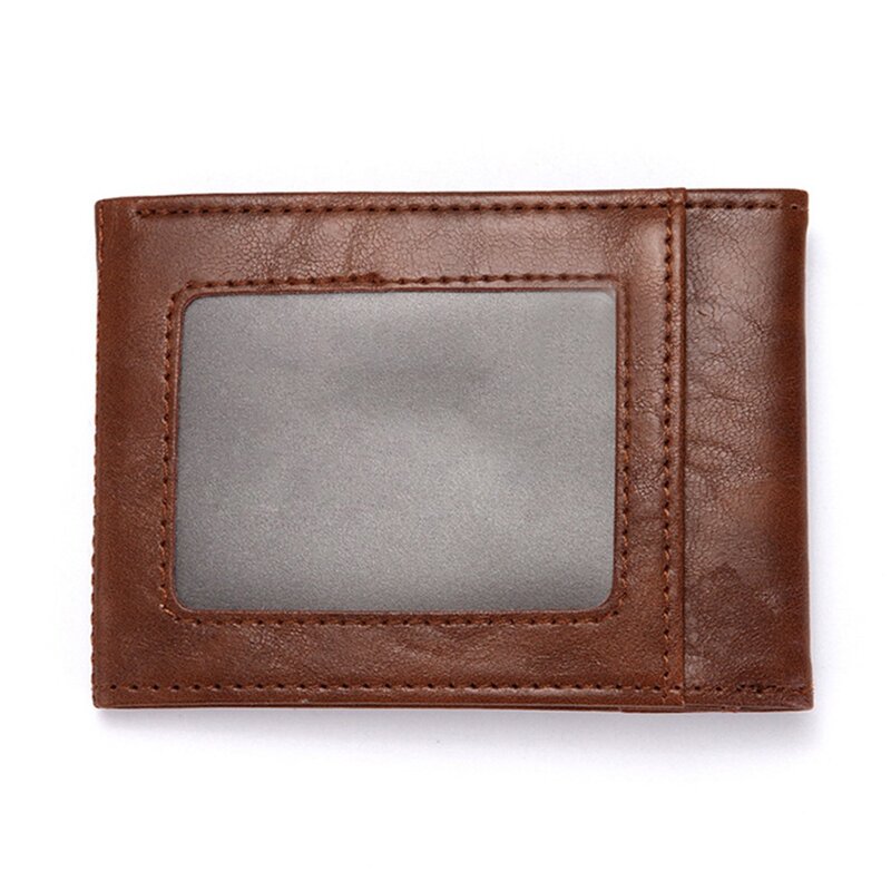 Portefeuille en cuir PU ultra fin pour homme, porte-monnaie portable, porte-cartes polyvalent, durable