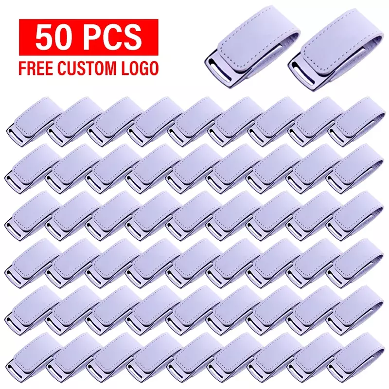 50PCS/LOT Wholesale Fashion Leather USB 2.0 Flash Drives 128GB Color Printing Pen Drive 64GB White Box Memory Stick 32GB U disk