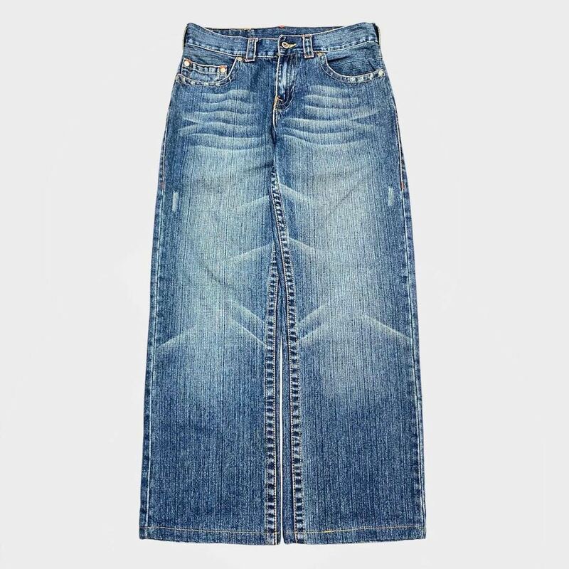 Jeans surdimensionnés pour hommes et femmes, pantalons en denim baggy, impression de motif de chauve-souris, streetwear gothique, hip hop, nouveau, fjgy, Y2K, Harajuku