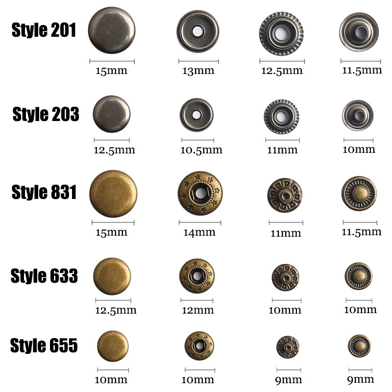 Nuovi bottoni automatici in metallo bottones Bouton Pression con pinze a pressione accessori per cucire per abbigliamento/cappotti/borse/artigianato in pelle