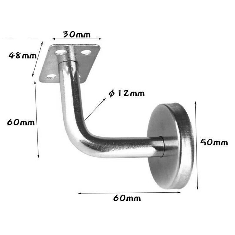 5pcs Handrail Support Durable Solid Stainless Steel Banister Rail Holder Practical Bathroom Grab Bars Accessories