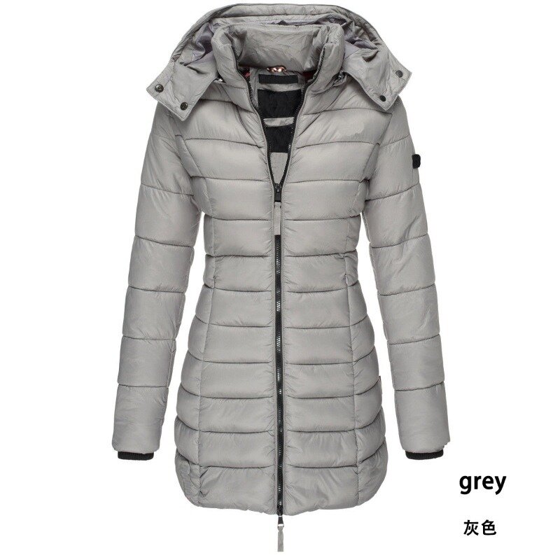 Feminino comprimento médio fino algodão terno quente casaco feminino algodão terno
