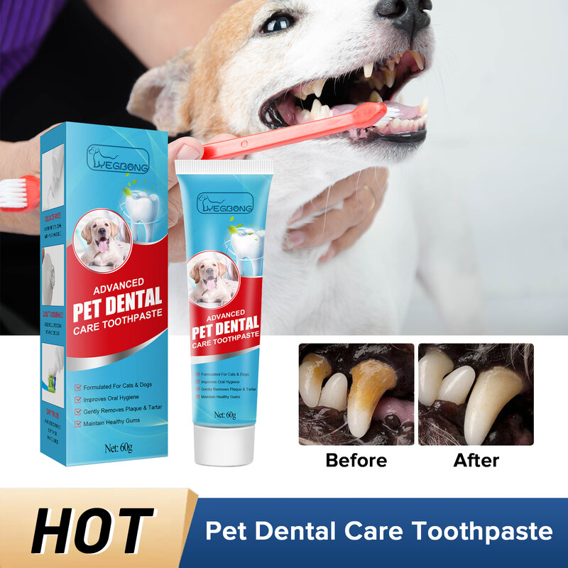 Pet Oral Care Creme dental comestível, Cão fresco respiração boca desodorante, Limpeza de placa tártara, Evitar cálculo dos dentes, Gatos, Pet
