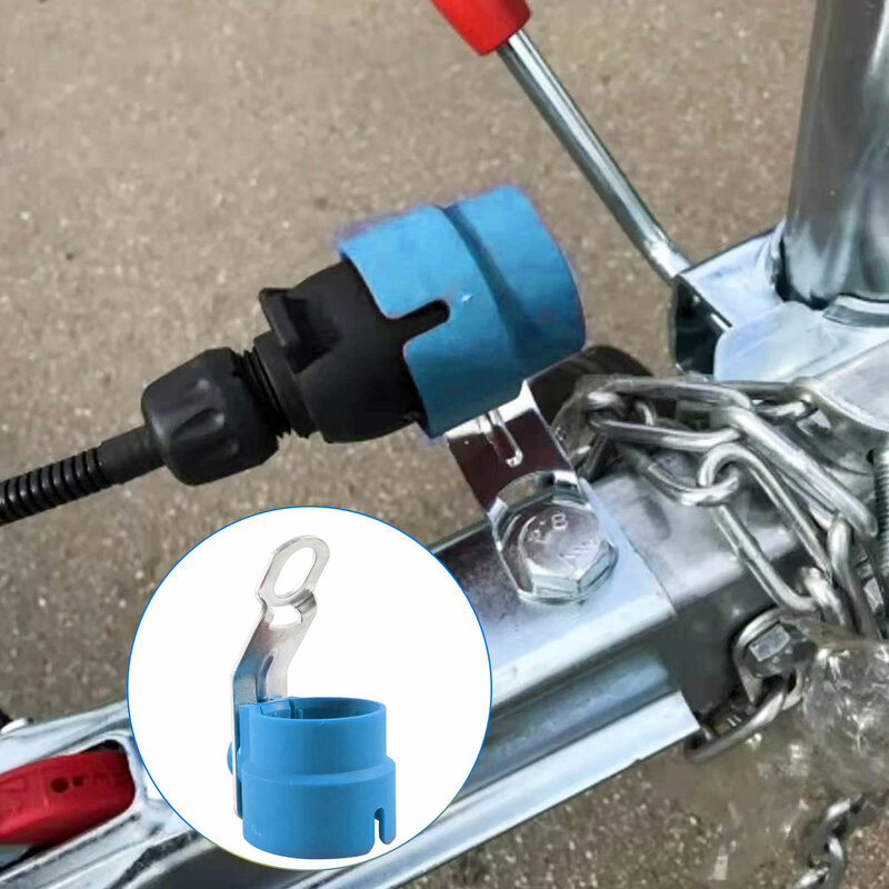 Suporte de plugue de reboque azul 7 pinos/13 pinos conector de reboque peças de montagem em reboque drawbar estacionamento capa acessórios
