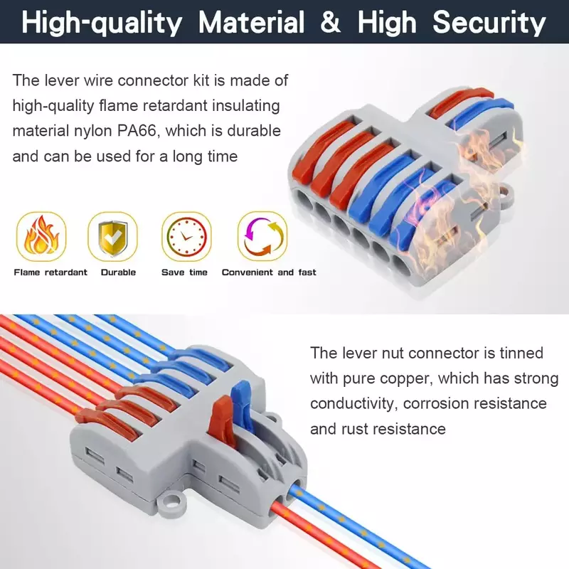 1 In Multiple Out Push-in Electrical Wire Connector Terminal Block Universal Fast Wiring Cable Connectors For Cable Connection