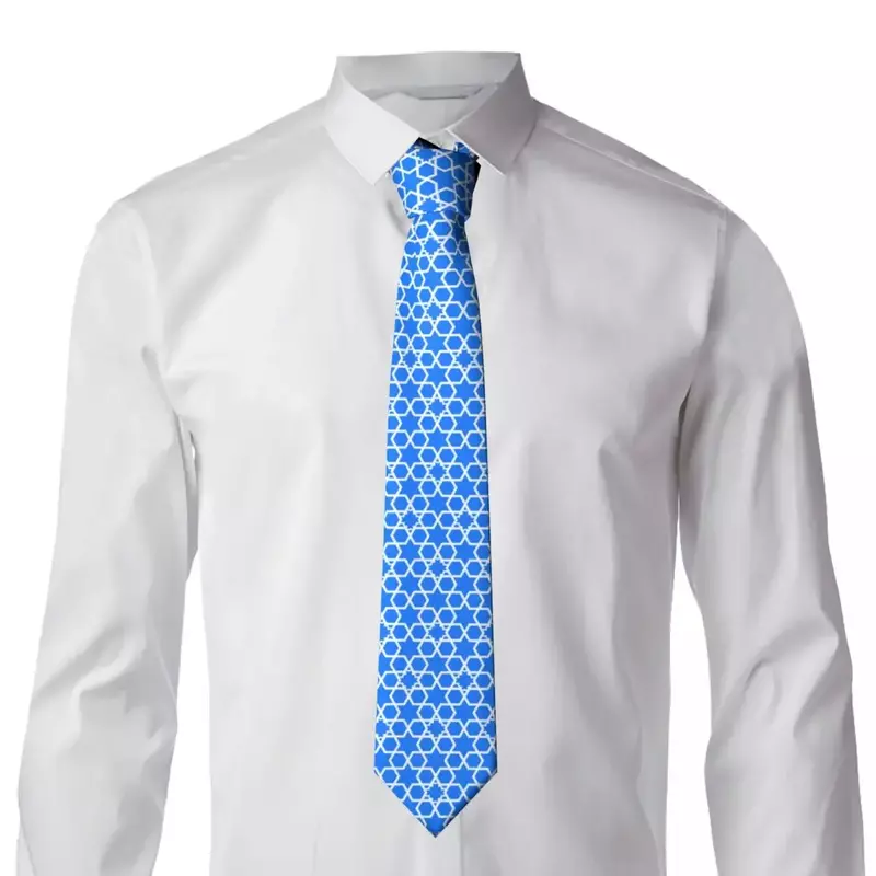 Corbata de Estrella de David Israel con textura geométrica para hombres y mujeres, corbata, accesorios de ropa