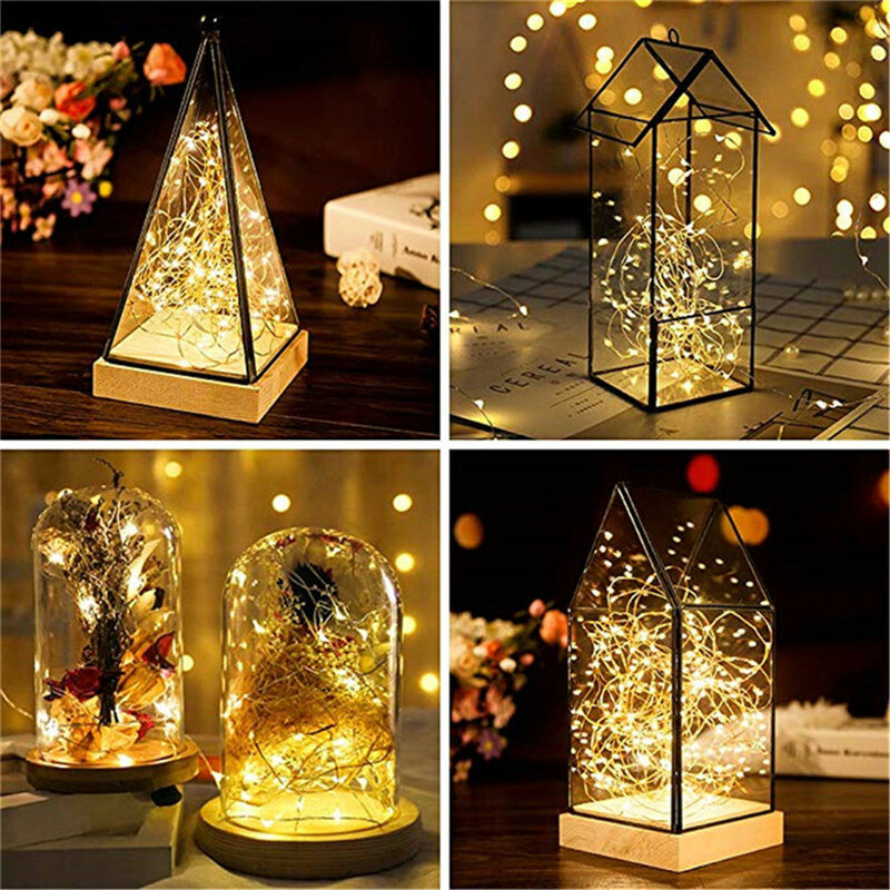 5M Tembaga Kawat LED Tali Lampu Garland Peri Tali Cahaya untuk Liburan Natal Pesta Pernikahan Taman Teras Lampu Dekorasi