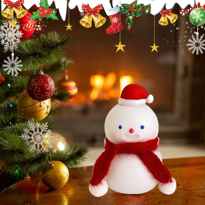 Luz nocturna de Navidad para el hogar, minilámpara creativa de muñeco de nieve, perro, adornos de mesa