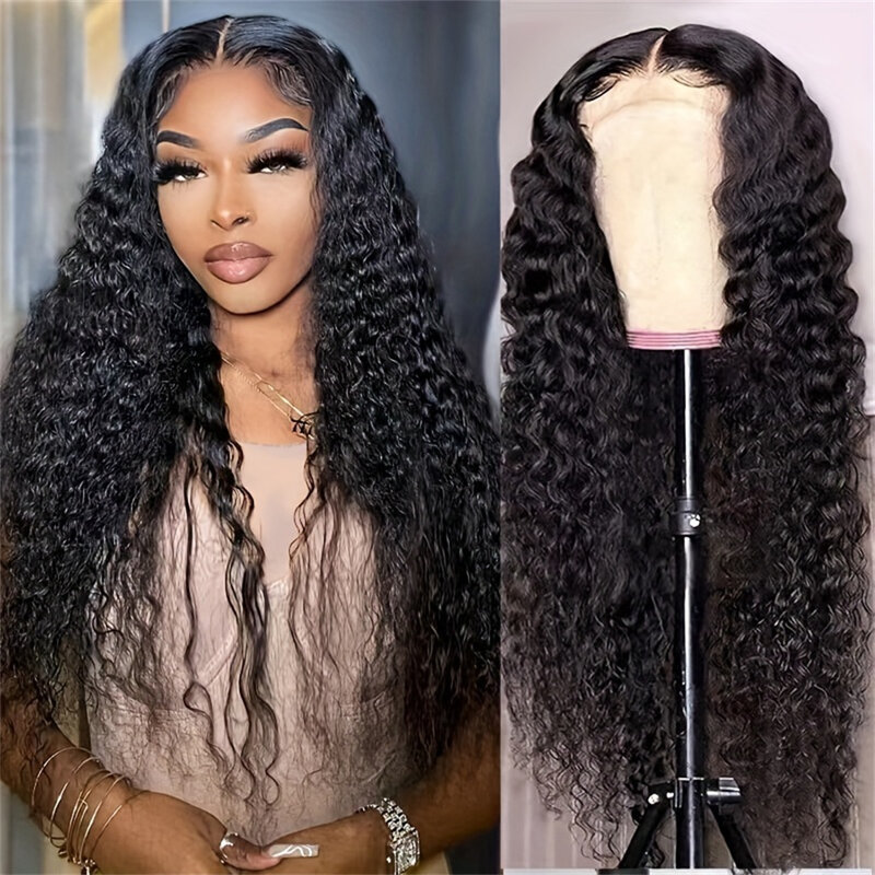 30 40 Inch 13x6 HD Water Curly Glueless Lace Frontal Human Hair Wig Brazilian 13x4 Loose Deep Wave Wig 200 Density