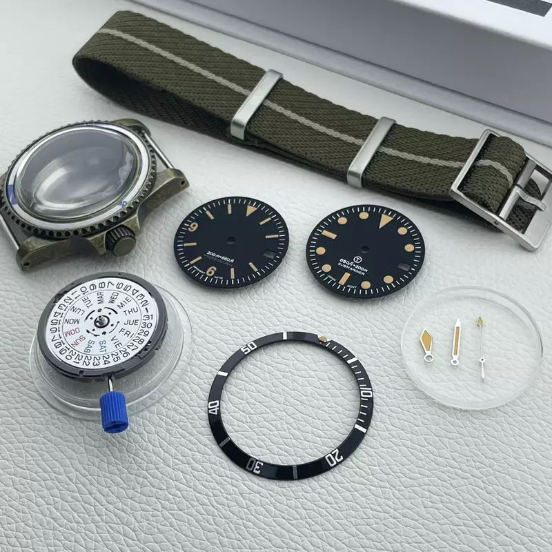 Pièces de montre vintage de plongée de style rétro, accessoires de montre personnalisés, SUB NH35, NH36, 39.5mm