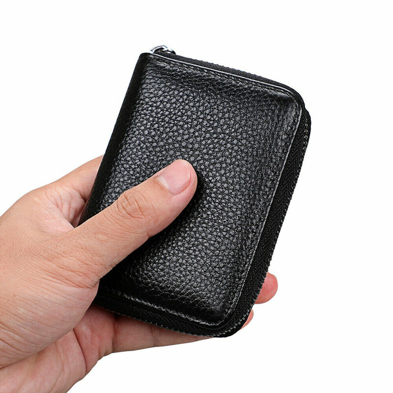 20 디텐트 카드 홀더 PU 비즈니스 은행 신용 버스 ID 카드 홀더 커버 동전 파우치 자화 방지 지갑 가방 주최자