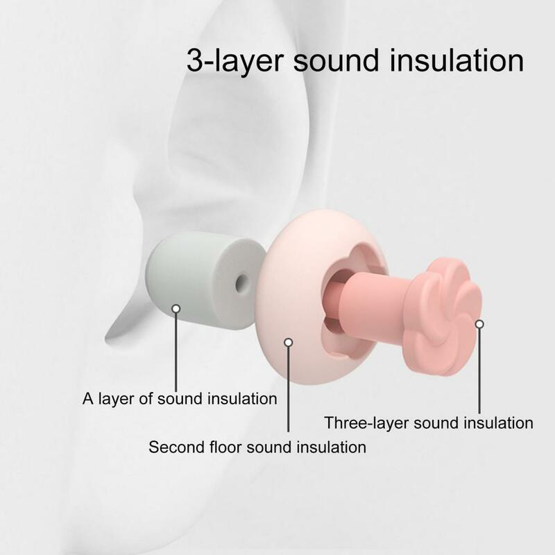 1 Set Soft Ear Plugs  Slow Rebound   Silicone Earplugs Silicone Noise Reduction Ear Plugs