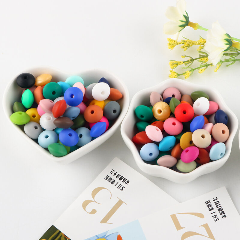 50/100 Buah 12MM Manik-manik Miju Silikon Aman untuk Makanan DIY Rantai Dot Bayi Baru Lahir Aksesori Keperawatan Kalung Perhiasan Mainan Tumbuh Gigi