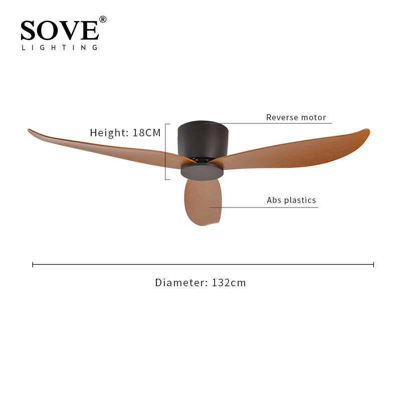 Modern Led Ceiling Fan Without Lights DC Motor 6 Speeds Timing Fans 17CM Low Floor Loft Remote Control Decorative Fan With Light