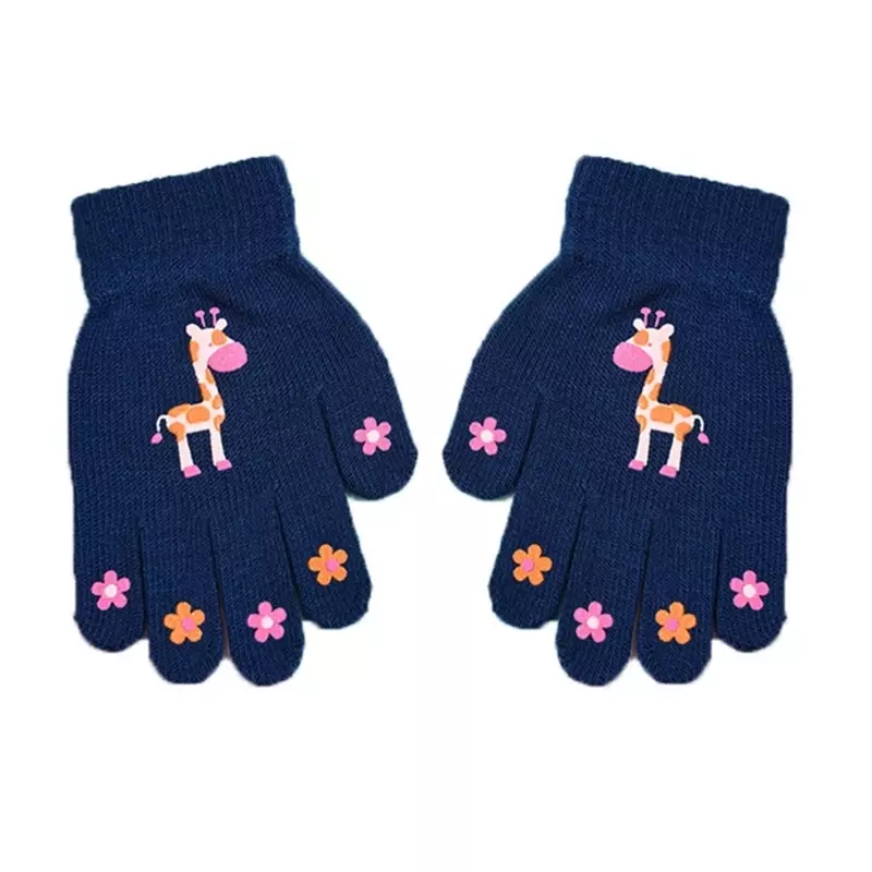 Ciepłe rękawiczki dzianiny wzorem kreskówkowym dla dzieci chłopiec dziewczyna dzieci maluch zimowa szydełkowa gruba rękawica