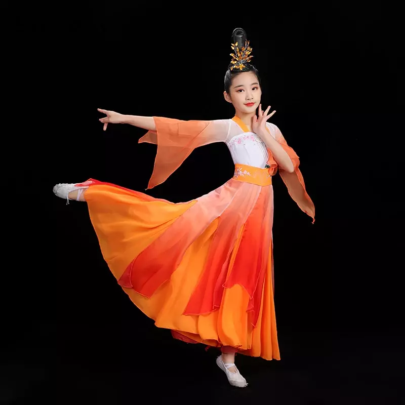 Klassieke Dansjurk Dames Elegante Gaas Kleding Chinese Stijl Kostuum Oefenkleding Grote Swing Rok