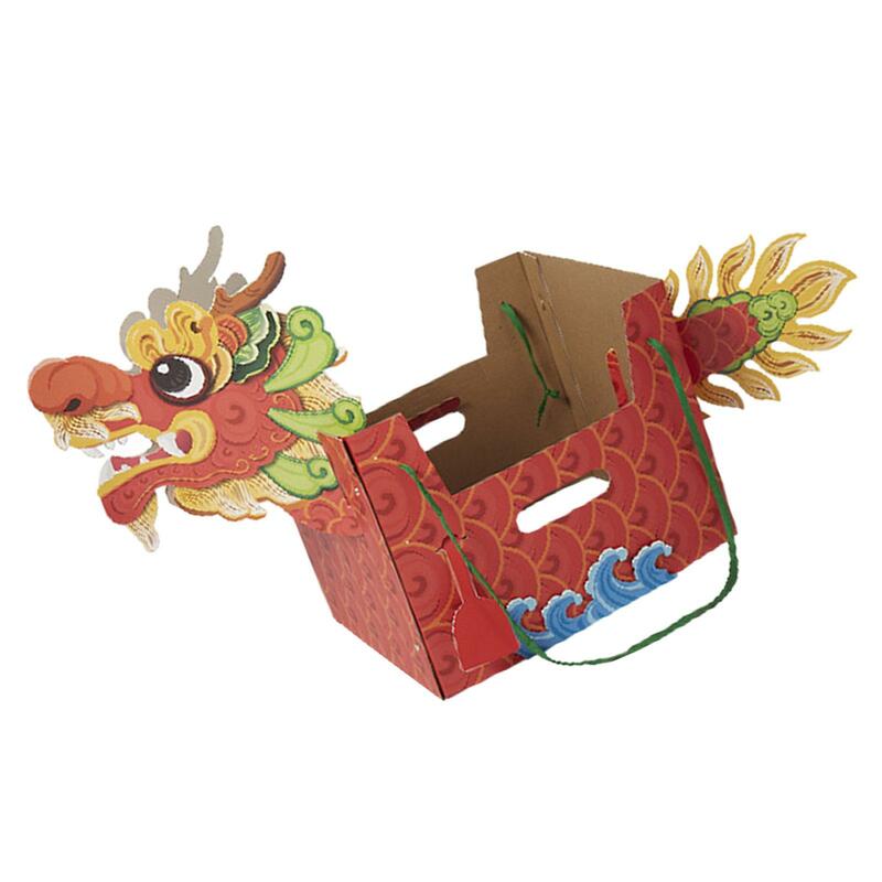 Easterの中国の紙のドラゴンボート、かわいい、新年、屋内、屋外、お祝い、中秋のフェスティバル、パーティー用品