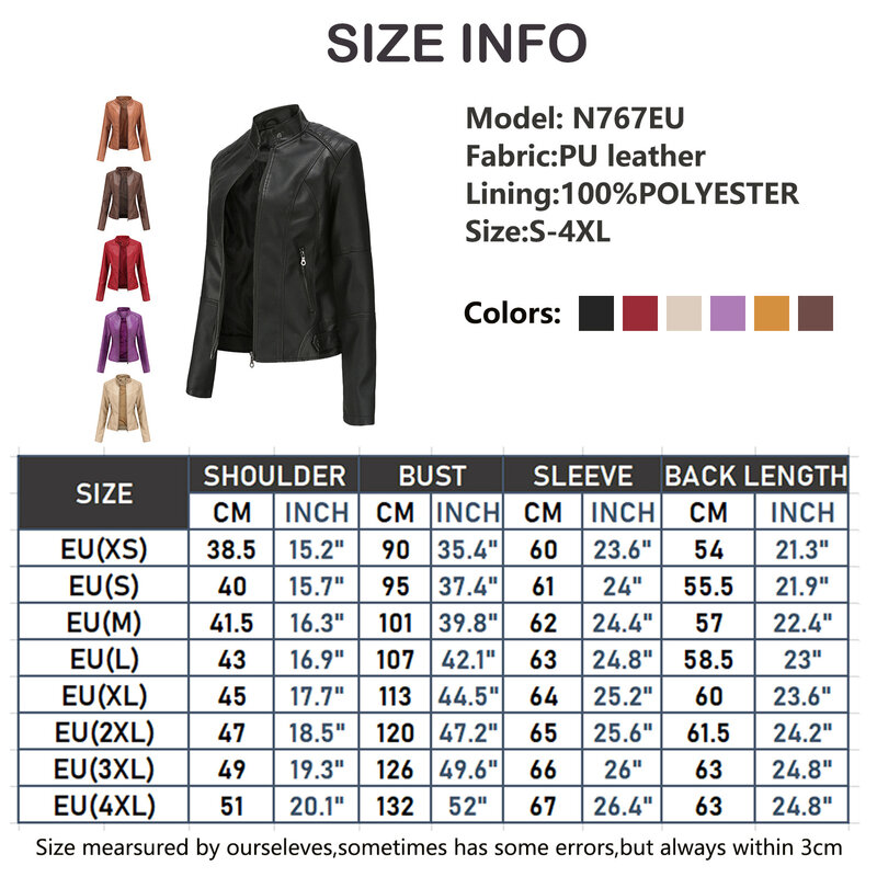 PU Outwear Jackets Motorcycle Clothing Stand Collar Y2K Women's Leather Jacket Slim Thin Spring Autumn Coat Leather Jacket Coats