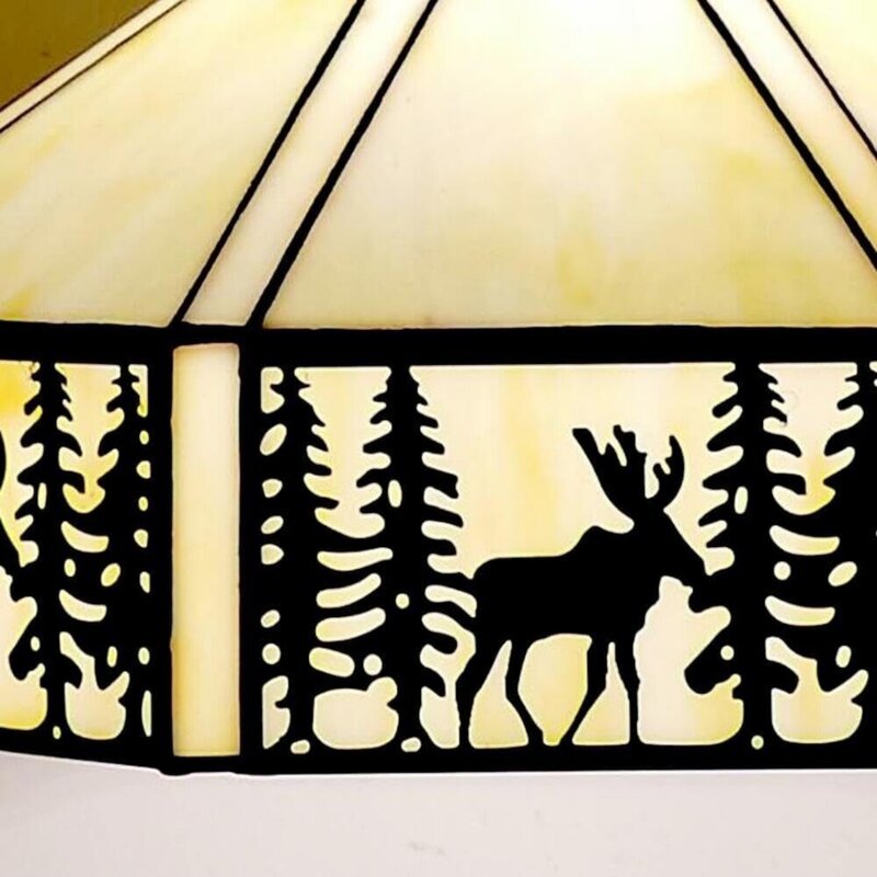 US  Vintage Tiffany pendant light, elk forest tent pendant light, suspended ceiling lighting-