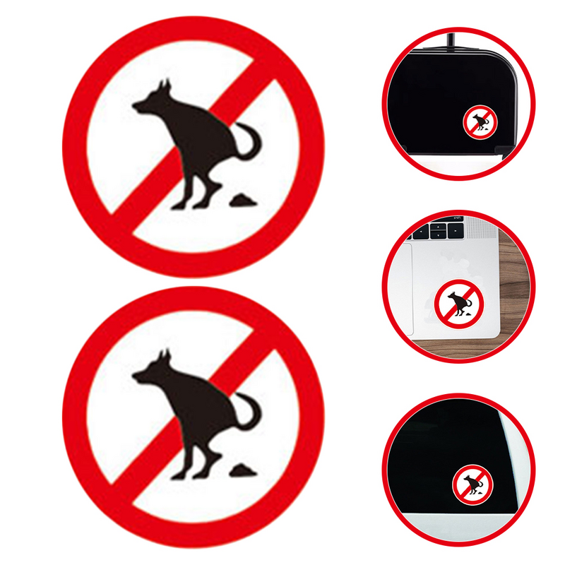 8pcs Dog No Pooping Stickers Outdoor Dog No Pooping Sign Stickers Warning Stickers