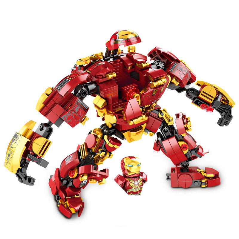 Supereroi Avengers Iron Man Hulkbuster Steel Mecha Action Figures Building Blocks Classic Movie Model mattoni giocattoli per regalo per bambini