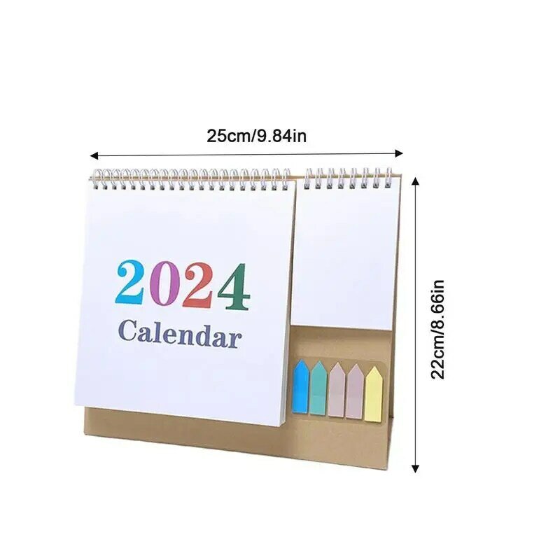 Multifuncional Calendar Desk, Desktop Home Acessório, Tabela Calendário, Memo Paper Mensal, Small Office Household Standing Acessório, 2024