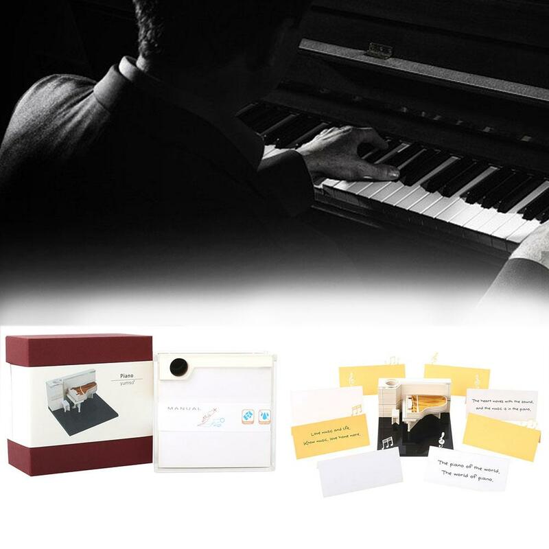 White Piano Stereo Pad 3D Paper Model Christmas Birthday Gifts For Adults Meticulous Workmanship Gift Box Kits N8K7