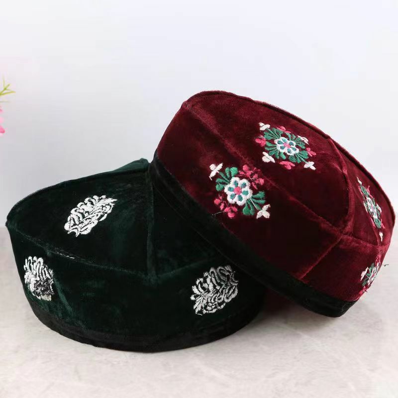 Muslim Caps For Men Clothing Freeshipping Prayer Hat Hand Embroidery Kufi Islamic Hijab Saudi Arabia Jewish Party Dance National