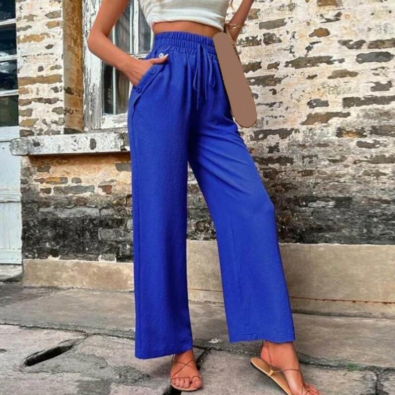 High-waist Pants Stylish Women's High Waist Wide Leg Pants Breathable Soft Trousers For A Comfortable Fashionable Look Wide-leg