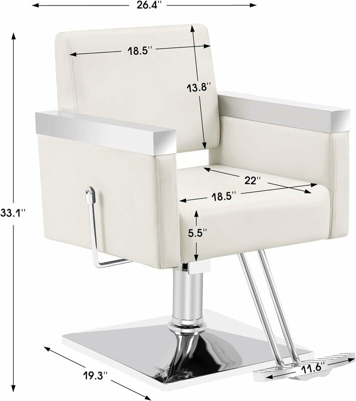 BarberPub klasyczny Salon hydrauliczny fotel fryzjerski krzesło Spa stylizacja włosów sprzęt kosmetyczny 3021 (krem)