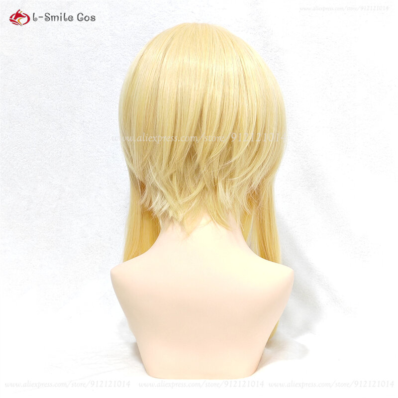 Traveler Lumine Cosplay Wig 50cm Blond Scalp Women Anime Wigs Heat Resistant Synthetic Hair Halloween Aether Lumine Cosplay Wigs