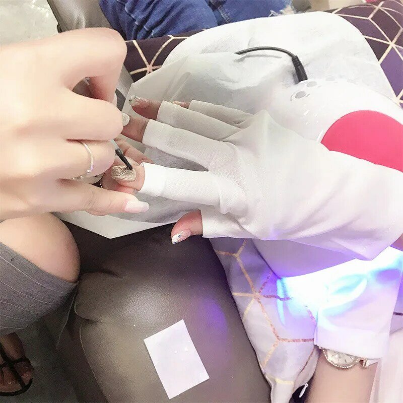 Nowy 1 para ochrona UV rękawica żel do malowania paznokci rękawice anty UV UV lampa LED susząca paznokcie światło ochrona przed promieniowaniem narzędzia do paznokci