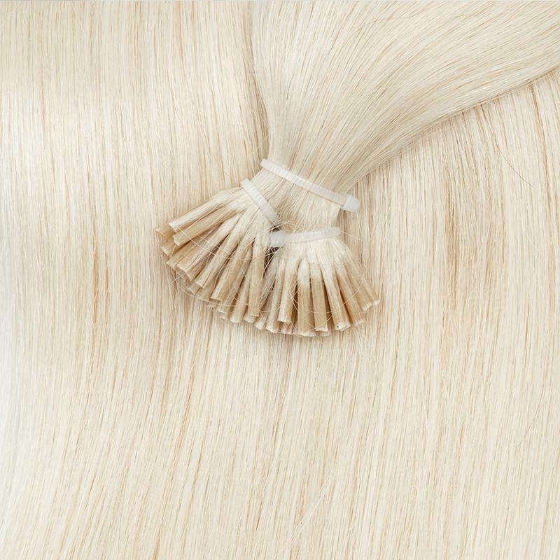 Extensiones de cabello humano Natural, microcuentas, cápsulas de fusión fría, pelo Remy, color rubio blanco, n. ° 1001