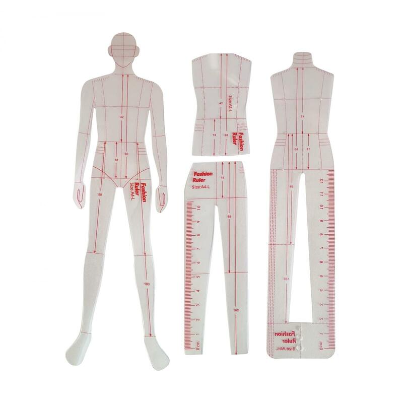 Template Ruler Garment Design Durable Fashion Designing Transparent Portable Sewing Ruler for Work Clothes Suits Pattern Makers