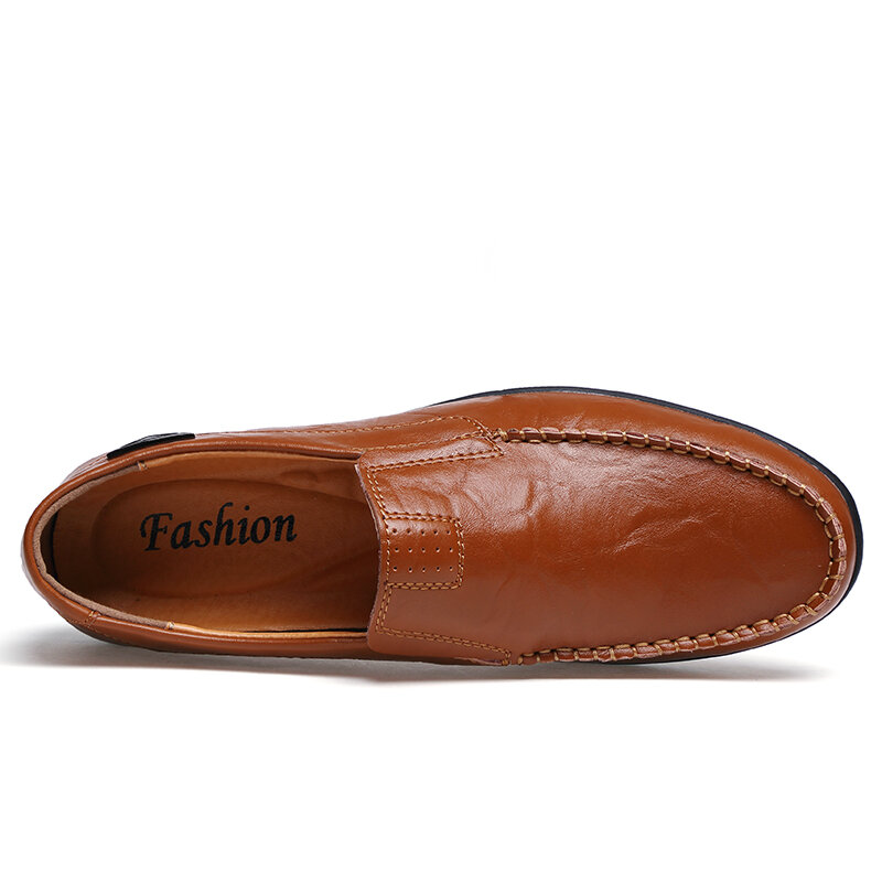 Zapatos informales de piel auténtica para hombre, mocasines transpirables de marca de lujo, sin cordones, color negro, talla grande 37-47, 2023