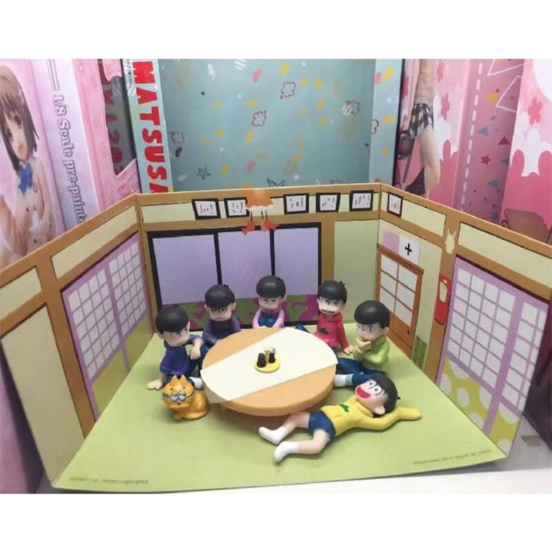 Osomatsu San Karamatsu Ichimatsu Mini PVC Figuras, Collectible Model Toy, Mr osomatsu San, 6 irmãos, 5cm