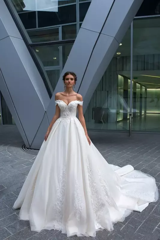 Gaun pernikahan modis seksi Princess decal pantai gaun pengantin fotografi luar ruangan pantai Kereta Api sweep A backless 2024