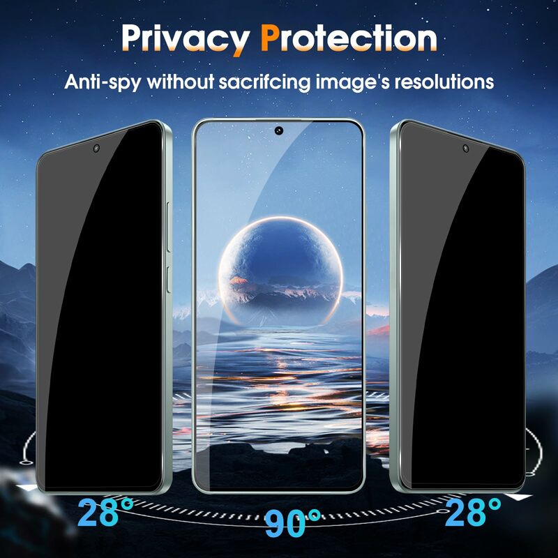 ป้องกันการสอดแนมป้องกันหน้าจอสำหรับ Xiaomi redmi Note 13 Pro 4G 5G กระจกนิรภัยป้องกันความเป็นส่วนตัว Peep Scratch 9H เป็นมิตรกับการจัดส่งฟรี