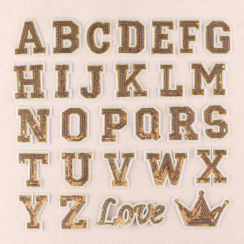 2024 New Sequins Letter Embroidery Patch DIY Glitter Alphabet Sticker Iron on Patches Thermoadhesive Accessories for Cloth Bag