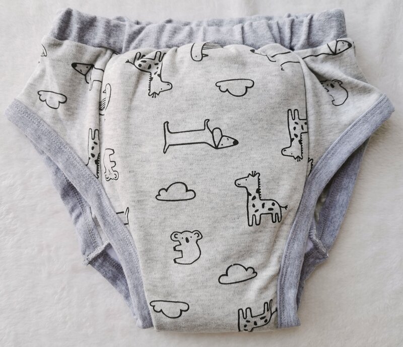 Pantalon d'entraînement imprimé animal gris pour adultes, slip bébé adulte avec rembourrage à l'intérieur, pantalon Abdl