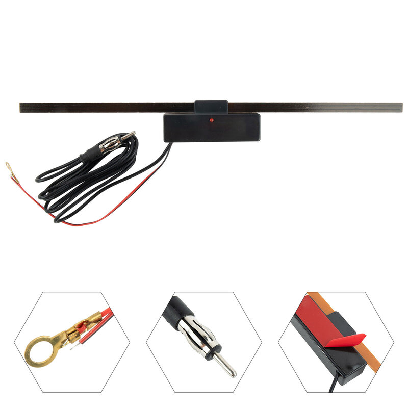 Mount Adhesive FM Radio Antenna Antenna 12V 75O Amplify FM Signals Most Vehicle Truck Brand New And High Quality