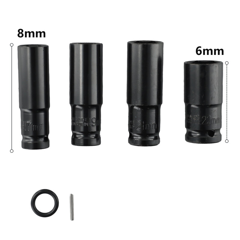 전기 임팩트 렌치 육각 소켓 헤드 키트, AC 전기 렌치에 적합, 내구성 소켓 렌치 세트 도구, 17mm, 19mm, 21mm, 22mm, 4 개