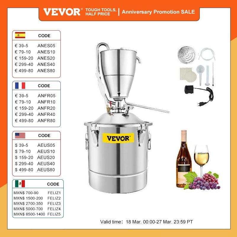 Vevor-ステンレス鋼の水アルコール蒸留器,30lの水アルコール蒸留器,家庭用