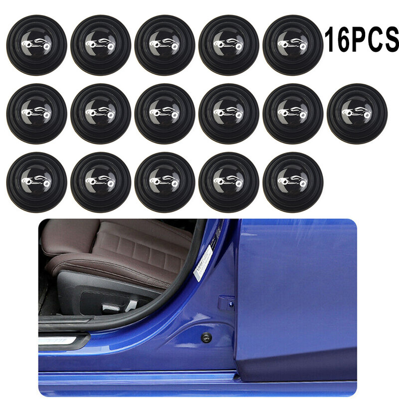 Durevole New Car Shock Stickers guarnizione parti esterne del cuscinetto silenzioso 16 pezzi nero sostituzione veicolo ammortizzante