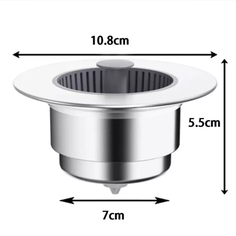 ABS Sink Filter 3 in 1 Pop Up Core Detachable Strainers Drain Basket Kitchen Anti-clogging Sink Stopper Waste Filter Plug Tools