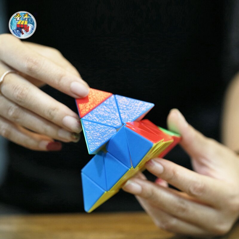 Shengshou Mr.M 마그네틱 2/3 레이어 피라미드 2/3x3 Mr. m 큐브 매직 스피드 퍼즐 큐브 매직 스티커 없는 장난감